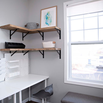 Reclaimed Wood Shelving in the Home Office