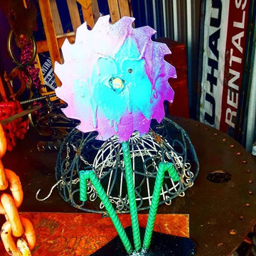 Whimsical garden art sculptures