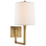 Visual Comfort & Co. - Aspect Small Articulating Sconce in Soft Brass with Ivory Linen Shade - Bulbs Included: No