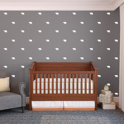 Tiny Repeatable Bear Wall Pattern Pieces - Wall Decals