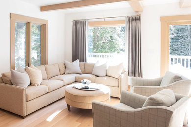 Living room - contemporary living room idea in Portland