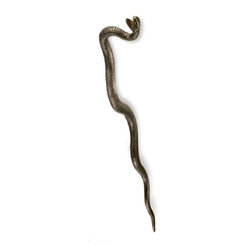 Siro Designs Impala 128mm Antique Brass Snake Pull - Cabinet And Drawer Handle Pulls