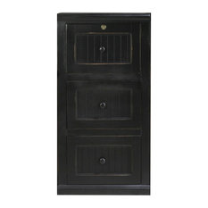 Eagle Furniture Coastal 3-Drawer File Cabinet, Black