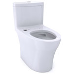 Toto - Toto AquiaIV 1P Elong 2Flush WASHLET+ Toilet, CEFIONTECT CW CST646CEMFGAT40#01 - The TOTO T40 Aquia IV One-Piece Elongated Dual Flush 1.28 and 0.8 GPF Universal Height WASHLET+ and Auto Flush Ready Toilet with CEFIONTECT is the epitome of modern form and function. The skirted design conceals the trapway, which enhances the elegant look of the toilet and adds an additional level of sophistication. The one-piece design is not only aesthetically pleasing, but also offers the benefit of being easier to clean versus a two-piece toilet. By removing the gap between the tank and bowl, we eliminate the hiding place for dirt and debris. An additional benefit of the one-piece toilet is that there is no threat of leaks from bolts or gaskets that can occur in two-piece toilets. The Aquia IV features TOTO's DYNAMAX TORNADO FLUSH, utilizing a 360 degree cleaning power to reach every part of the bowl. This version of the Aquia IV includes CEFIONTECT technology, a layer of exceptionally smooth glaze that prevents particles from adhering to the ceramic. This feature, coupled with DYNAMAX TORNADO FLUSH, helps to reduce the frequency of toilet cleanings, minimizing the usage of water, harsh chemicals, and time required for cleaning. The enhanced design of the Aquia IV inner bowl reduces water flow resistance and turbulence, resulting in a quieter flush. The chrome center-mounted push button that sits atop the tank allows you to proactively conserve water by choosing between a 0.8 GPF rinse or 1.28 GPF for tougher jobs. This version of the Aquia IV offers TOTO T40 WASHLET+ and Auto Flush compatibility for when you are ready to upgrade. WASHLET+ toilets feature a channel on the bowl surface to help conceal your WASHLET+ supply line and power cord for seamless integration. The Universal Height design allows for a more comfortable seat position across a wide range of users. The TOTO Aquia IV meets the standards for EPA WaterSense, and California's CEC and CALGreen requirements. The Aquia IV comes ready for install into a 12" rough-in, but may be adapted for a 10" or 14" rough-in with the purchase of a separately sold adapter. Does not include seat or WASHLET. Additional items needed for installation and use must be purchased separately: compatible WASHLET or seat, wax ring, toilet mounting bolts, and water supply lines.