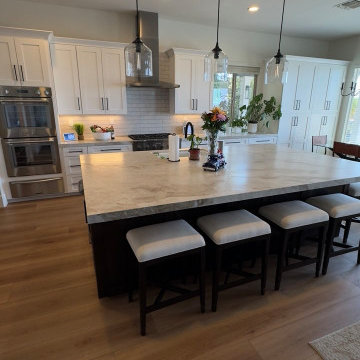Transitional Two-Tone Kitchen with Expansive Island