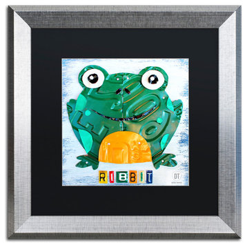 "Ribbit the Frog" Silver Framed Canvas Art by Design Turnpike
