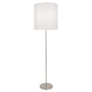 Robert Abbey Kate 1 Light Floor Lamp, Nickel/Clear CrystalAscot White