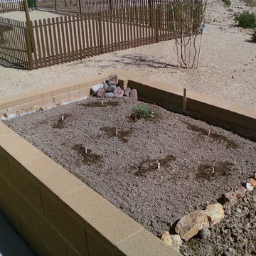 Concrete Block Raised Vegetable & Flower Garden