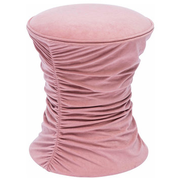Bounce Velvet Adjustable Ottoman, Pink