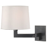 Hudson Valley Lighting - Fairport 1-Light Wall Sconce, Old Bronze, 9" - Sleek and Minimalist on the outside, Fairport conceals a few splendid surprises. Look to grasp the sconce's full-range dimmer switch and notice the smart textural contrast of the shade's softly gathered inside pleats. Plus, a gentle swing-arm makes Fairport an ideal bedside reading lamp.