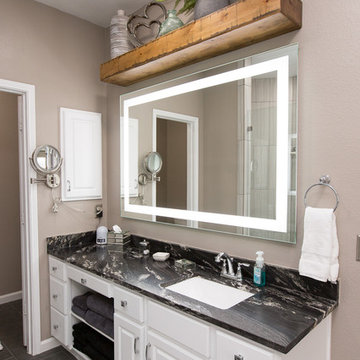 Master Bathroom | Expand Shower | New Tile Floors and Leather Granite Countertop