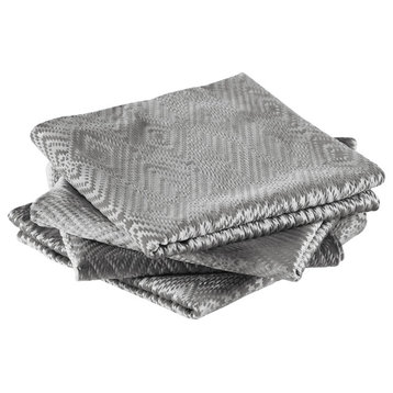 IKAT Velvet Pillow Shell Sets, Silver, 4 Piece 20" X 20"