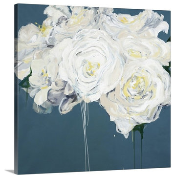 "White Peonies" Wrapped Canvas Art Print, 30"x30"x1.5"