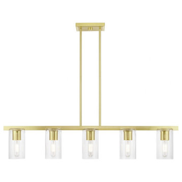 5 Light Linear Chandelier In Contemporary Style-14.75 Inches Tall and 4.5