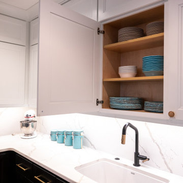 Modern Two-Tone Kitchen Remodel | Black & White Cabinets, Quartz Countertops