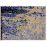 Bareens Designer Rugs - Rustic Moroccan Arron Blue/Gray Wool Rug - 2'0'' x 3'2'' - Hand knotted from finest quality wool, this stunning fashionable handmade Moroccan rug also known as a shag rug is crafted by skilled artisans with trendy and elegant design and sophisticated modern pattern creating a compelling focal point in any living area. The Moroccan rug featuring a stunning global inspired design that endure at the forefront of contemporary trend. The meticulously plush pile constructed in great quality wool, features luxurious texture and appearance adding softness, warmth and comfort to any room.
