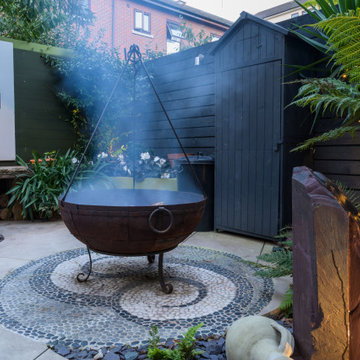 Firepit and sentry storage shed