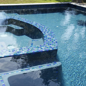 Blue and Green Mix Glass Tiled Pool