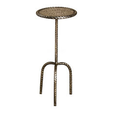 Round 3 Leg Table Side And End Tables Houzz Interlude Home Tripod Legs Round Drink Table Set Of 3 Araby Silver