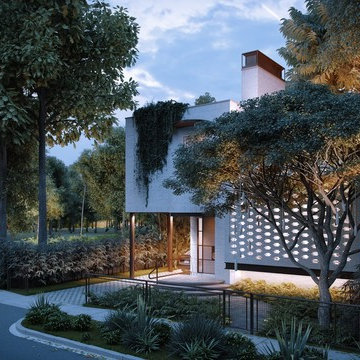3D Exterior Renders of a Stylish House