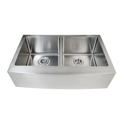 Miseno - Miseno MSS163320F5050 32-7/8" Apron Front Farmhouse Double Basin - 16 Gauge - Kitchen Sinks