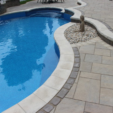 Swimming Pool Patio & Waterfall in Massapequa, NY