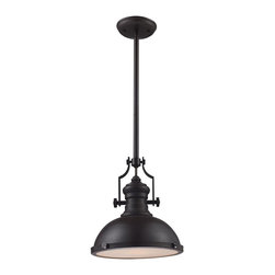 Landmark Lighting - Landmark Lighting 66134-1 Chadwick 1-Light Pendant in Oiled Bronze - Pendant Lighting