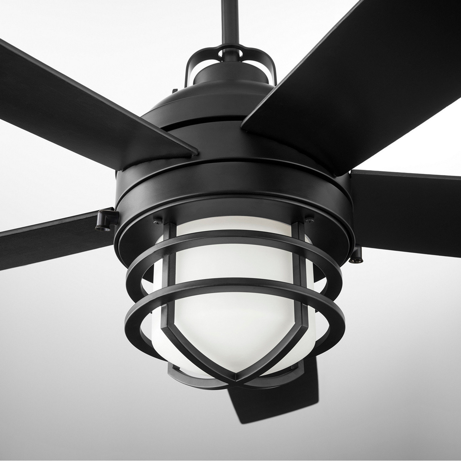 Niles Transitional Patio Fan, Matte Black - Beach Style - Ceiling Fans ...