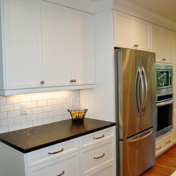 Bright White Kitchen with Custom Cherry Island