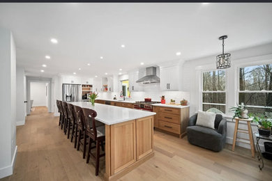 Example of a transitional kitchen design in Boston