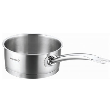 KorkmazStainless Steel Stockpot with Lid and Handles, Silver, 1.5 Quart