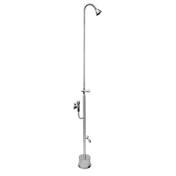 Free Standing ADA Compliant Shower With Drinking Fountain and Hose Bibb