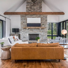 Vaulted Great Room With Horizontal Beams