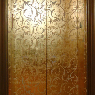 Stencilled Elevator Door