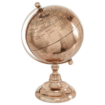 Traditional Rose Gold Aluminum Metal Globe 67798