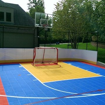 Multi-Game Court with Hockey Boards