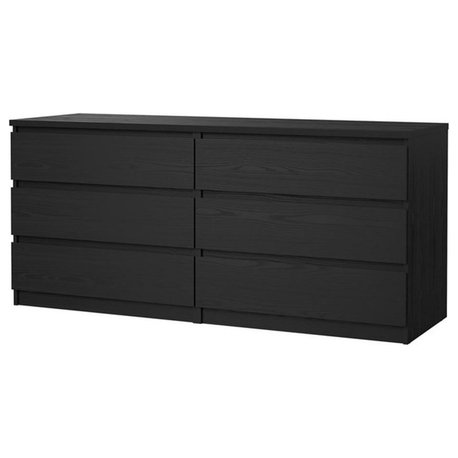Tvilum Scottsdale 6 Drawer Double Dresser in Black Woodgrain