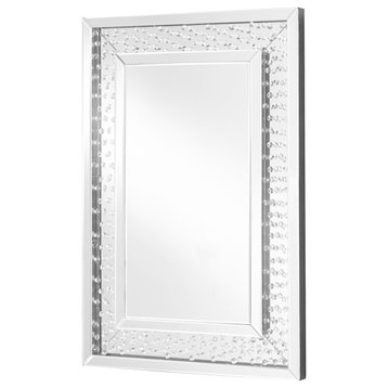 Sparkle 35.5 In. Contemporary Crystal Rectangle Mirror, Clear