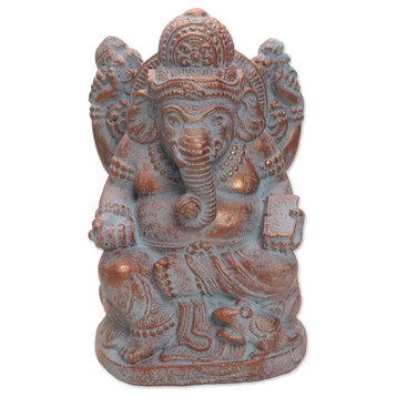 Novica Ganesha Guardian Cast Stone Statuette