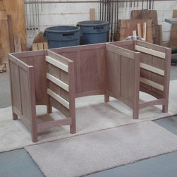 Curly Black Walnut Executive Panel Desk - Desks And Hutches
