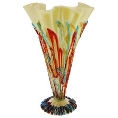 GlassOfVenice Murano Glass Mars Abstract Art Vase - Contemporary