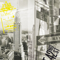 Platin Art's Deco Glass Wall Decor- NYC Chrysler Reflections - Wallpaper