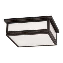 Robert Abbey - Bradley Deep Patina Bronze Three-Light Flush Mount - Flush-mount Ceiling Lighting