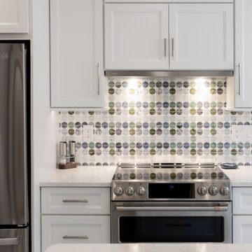 Custom White Kitchen with Calacatta Azulean Quartz Countertops