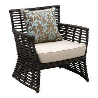 Contempo Husk Outdoor Wicker with Cushions Recliner Club Chair