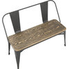 LumiSource Oregon Bench With Gray Frame And Brown Wood