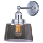 Maxim Lighting International - Mini Hi-Bay 1-Light Wall Sconce, Satin Nickel, Without Bulb - Create a welcoming space with the Mini Hi-Bay Wall Sconce. This 1-light wall sconce is finished in satin nickel with glass shades and shines to illuminate your living space. Hang this sconce with another (sold separately) to frame your mantel or a doorway.