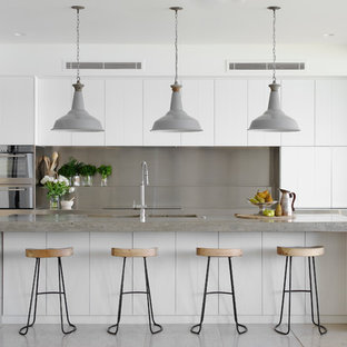 Kitchens With White Cabinets And Gray Countertops Houzz