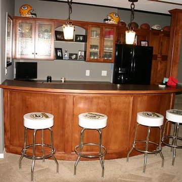 Waukesha Lower Level Remodel with Custom Built Curved Bar
