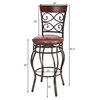 Costway Set of 2 Vintage Bar Stools Swivel Padded Seat Bistro Dining Pub Chair